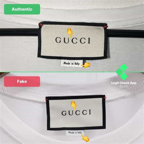 gucci shirt tag real vs fake